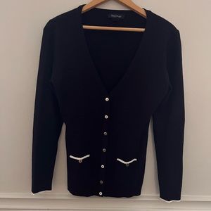 White‎ House Black Market cardigan with white trim size M